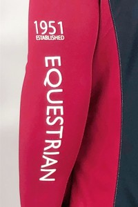 W216   Design half chest zipper red corporate collar printed logo mesh Sweatshirt women's Sweatshirt mesh 100% polyester detail view-4